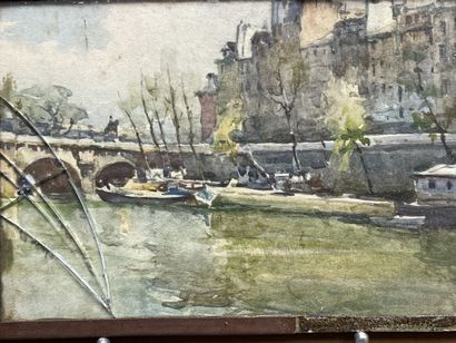BARDAY (XXe). 
Six petites aquarelles sous...