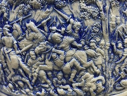 Grand pot à saler en grès d'Alsace vers1900.
H:...