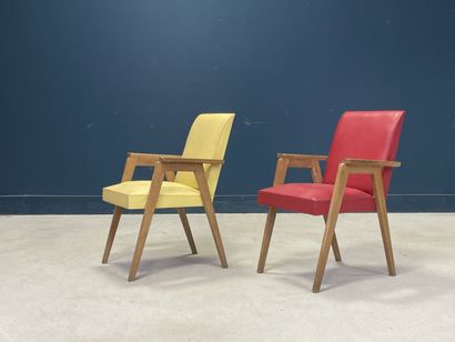 Paire de fauteuils bridge. 
Années 1960
H....