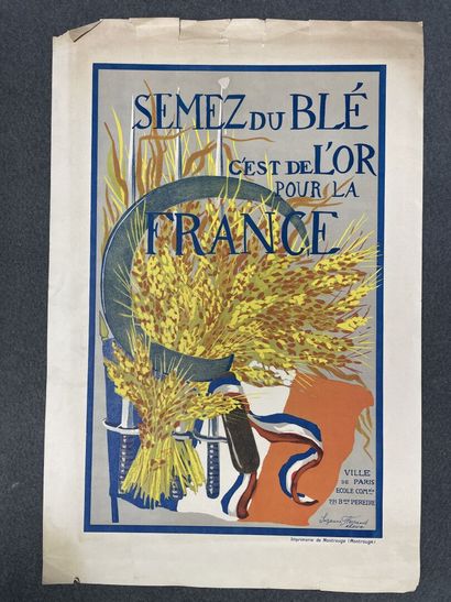 Pochette à dessins avec quatre lithographies...