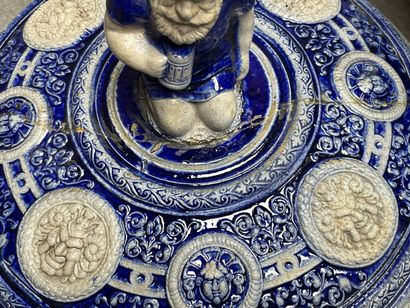 Grand pot à saler en grès d'Alsace vers1900.
H:...