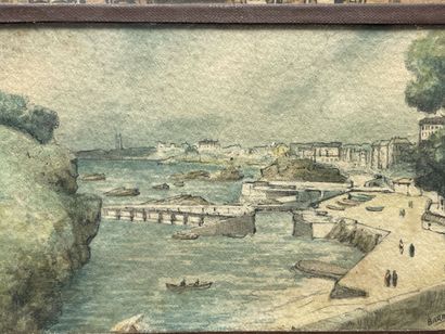 BARDAY (XXe). 
Six petites aquarelles sous...