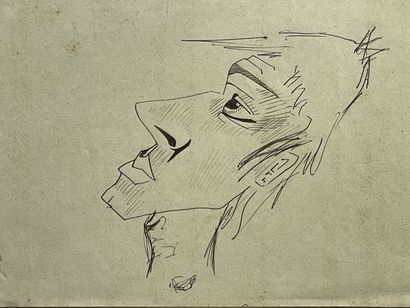 Portrait d'homme. 
Caricature, dessin. 
15...