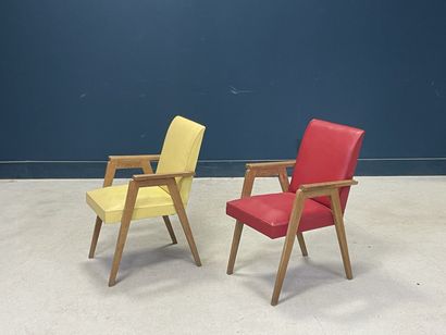 Paire de fauteuils bridge. 
Années 1960
H....