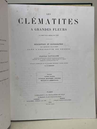 LAVALLÉE, Alphonse. - Les Clématites à grandes...