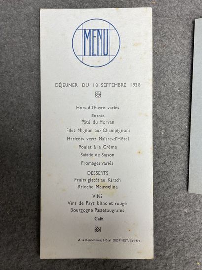 Set of menus: 
-Menu for the liner 