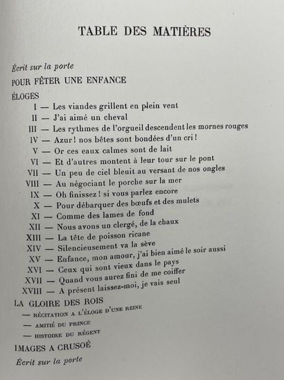 SAINT-JOHN-PERSE: ELOGES
Edition NRF 1925.
In-4...