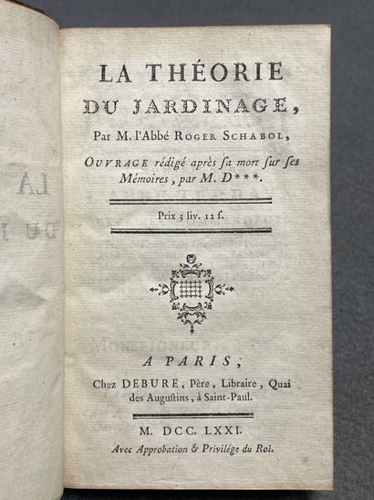 SCHABOL, Jean Roger (abbé). - La Théorie...
