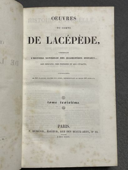 LACEPEDE, 
OEuvres du Comte de Lacépède comprenant...