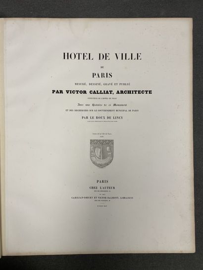 ARCHITECTURE - CALLIAT (Victor). 
Hôtel de...