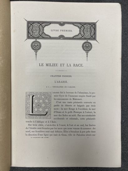 Gustave LE BON: 
La Civilisation des arabes.
Paris,...