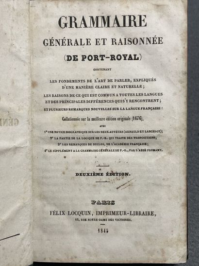 [GRAMMAIRE. Port-Royal, 1845]. - Grammaire...