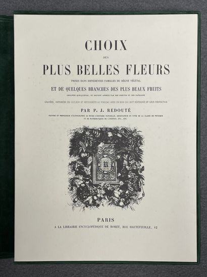 REDOUTE:Choix des plus belles fleurs, 
fac...