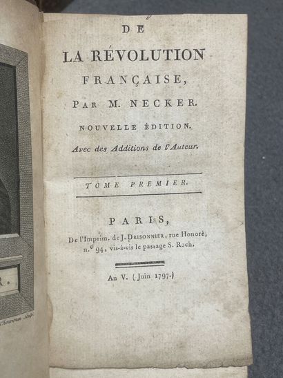 NECKER (Jacques). 
De la Révolution française....