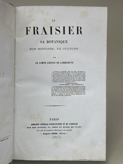 LAMBERTYE, Léonce de (comte). - Le Fraisier,...