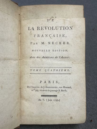 NECKER (Jacques). 
De la Révolution française....