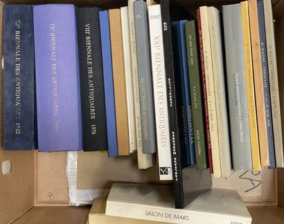 Boxes of books on the biennale des antiq...