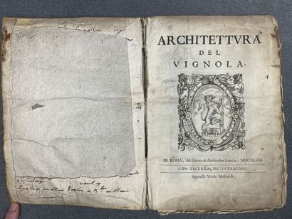 Architettura Del Vignola. 
Roma 1648
in-4...