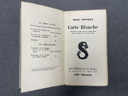 XX° LITERATURE
-Carte Blanche, Jean Cocteau....