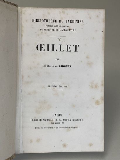 PONSORT, Charles Louis de. - OEillet... Deuxième...