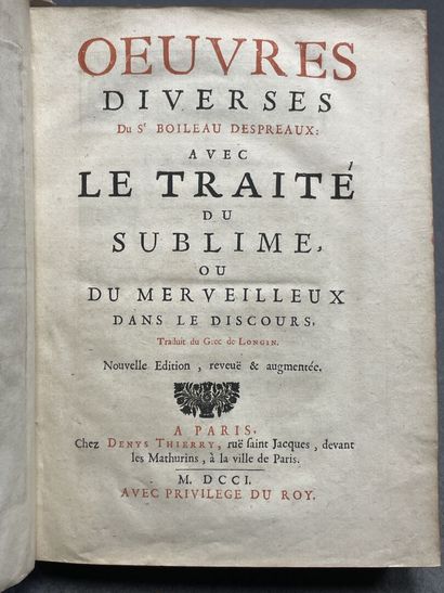 BOILEAU-DESPREAUX, Nicolas. - OEuvres diverses......