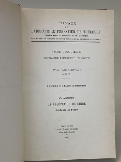 LEGRIS, P. - La Végétation de l'Inde. Écologie...