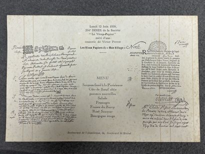 Set of menus: 
-Menu for the liner 