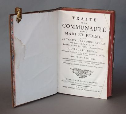 LE BRUN, Denis. - Traité de la communauté...