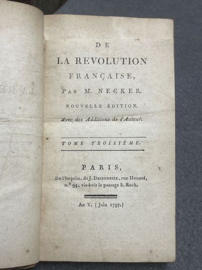 NECKER (Jacques). 
De la Révolution française....