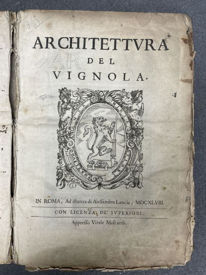 Architettura Del Vignola. 
Roma 1648
in-4...