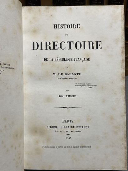 BARANTE, Amable Guillaume (baron de). - Histoire...