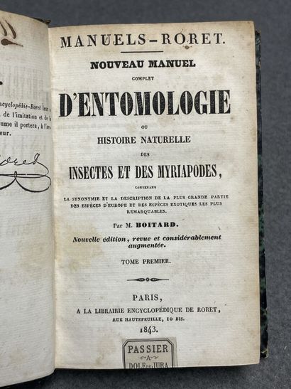 INSECTES - Pierre BOITARD . 
Manuel d'Entomologie....