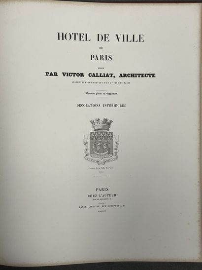 ARCHITECTURE - CALLIAT (Victor). 
Hôtel de...
