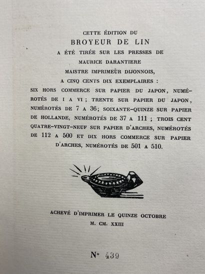 Ernest RENAN
Le Broyeur de lin. 
Editions...