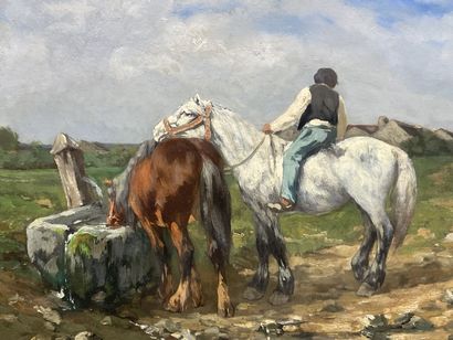 Georges Léon CALVES (1848 - 1923)
Chevaux...