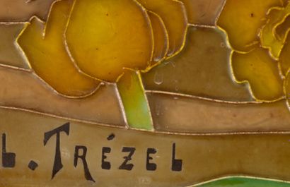 Louis TREZEL (1863-1912). 
Héron dans un...