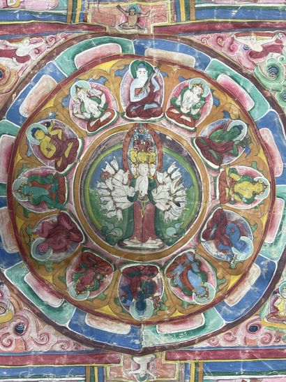 INDE début XX°
Mandala avec divinités.
Grande...