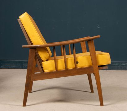 Deux fauteuils en teck 
Design scandinave...