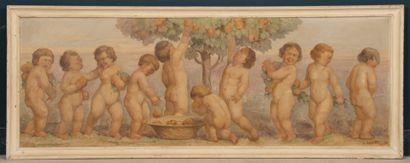 CASOTTI (XX°)
Putti's Farandole
oil on panel...
