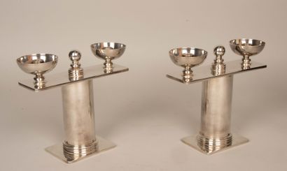 JEAN DESPRÉS (1889-1980)
Pair of modernist...