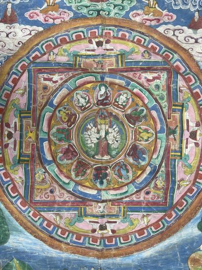 INDE début XX°
Mandala avec divinités.
Grande...