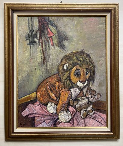 Françoise ADNET (1924-2014) 
Les deux peluches:...
