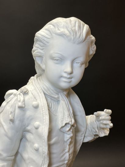 Paire de grandes sculptures en biscuit de...