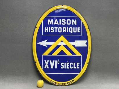 Large oval concave enamel plaque 