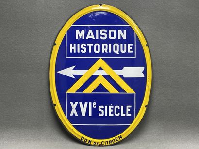 Large oval concave enamel plaque 