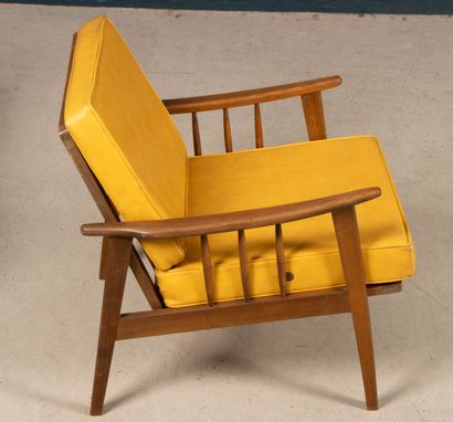 Deux fauteuils en teck 
Design scandinave...