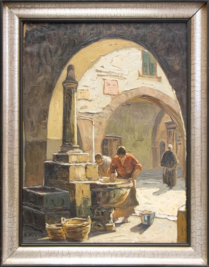 Gustave VIDAL (1895-1966). 
Vieille Fontaine...