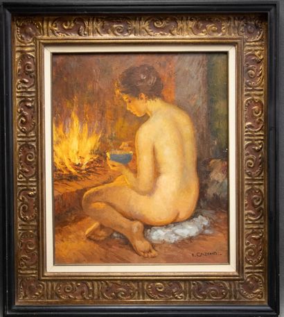 A. CALZENATI (XX -th century). 
Woman at...