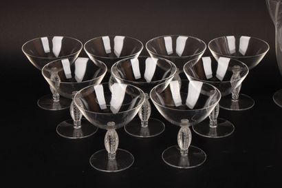 LALIQUE FRANCE Fontainebleau service.
Set...
