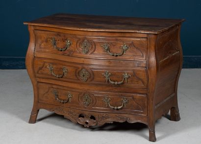 Commode tombeau en bois fruitier ouvrant...